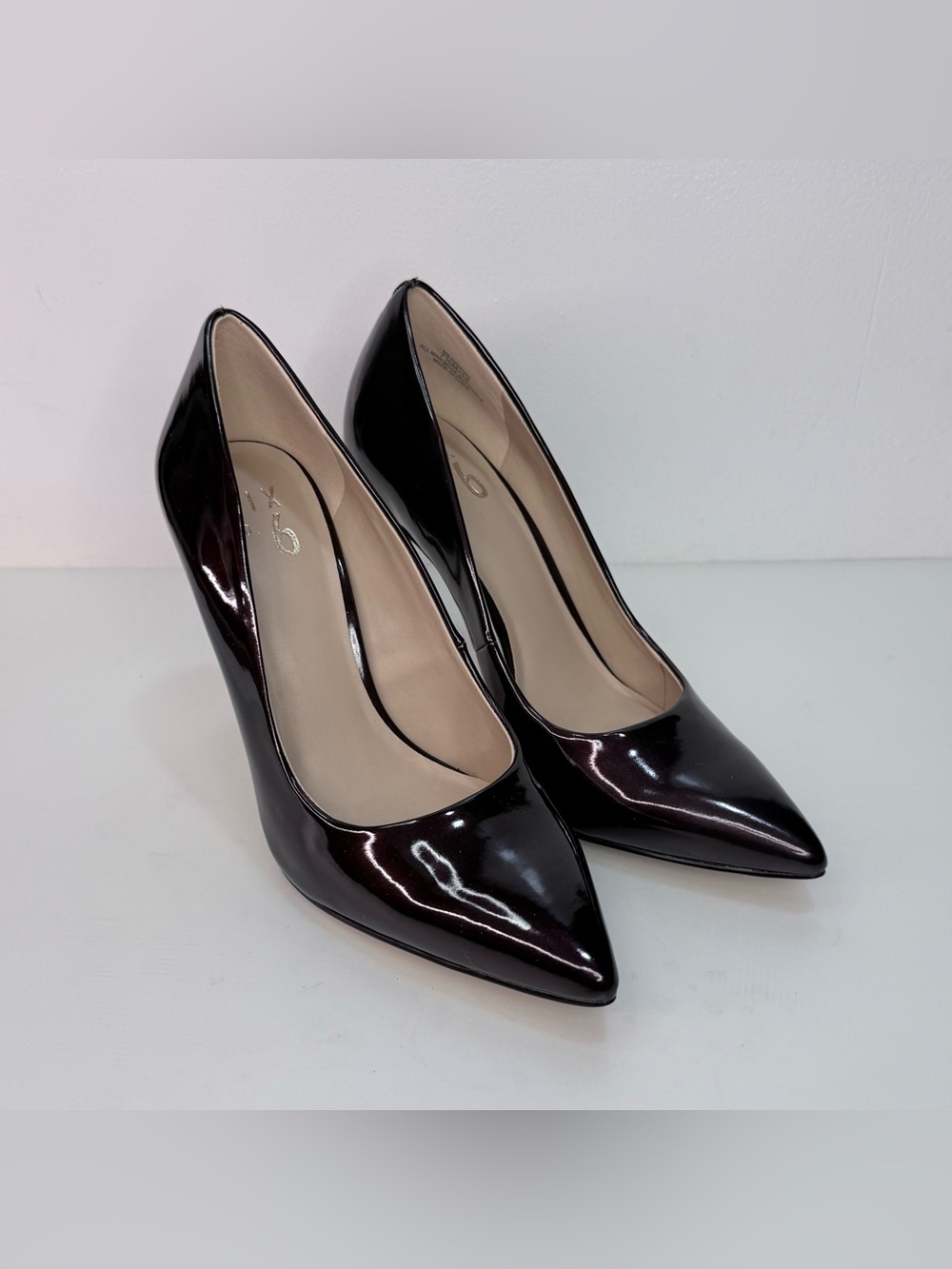 Mix No. 6 Pointed Toe Patent Pumps in Deep Burgundy